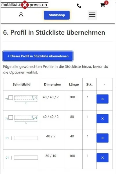 Schweissteile auf Mass