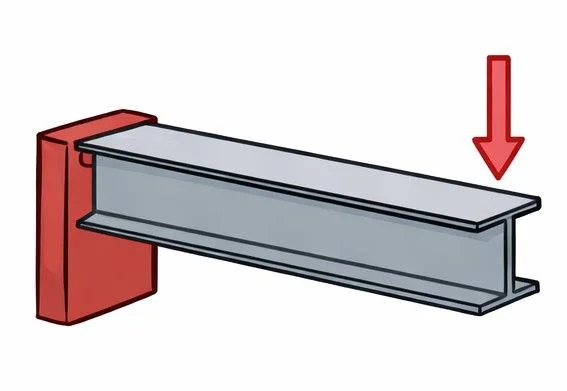 Statisches System Kragarm – einseitig eingespannt, andere Seite frei